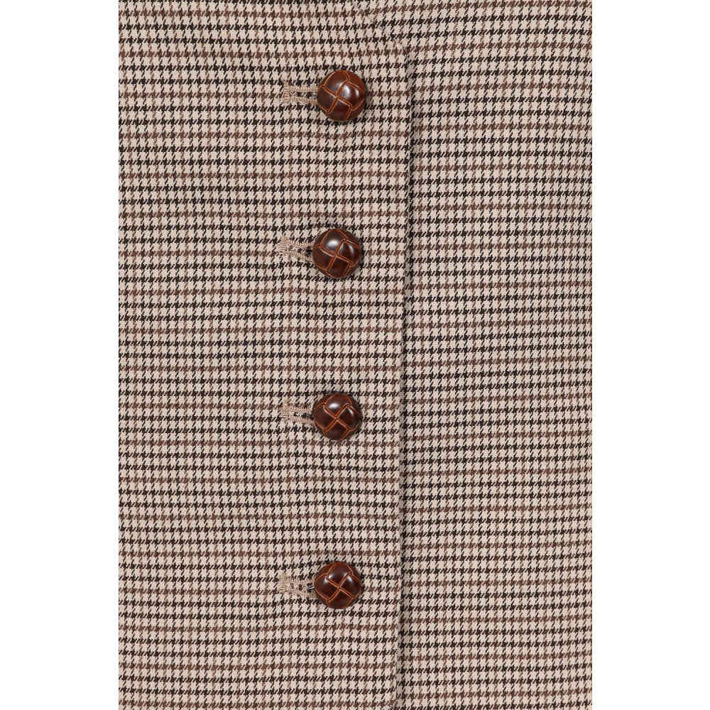 Banned - Hallie Houndstooth Waistcoat - Brown